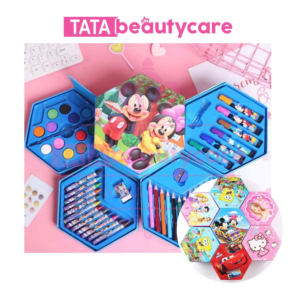 

[600gr] T610 | Crayon Set Isi 46 Spidol Pensil Warna Cat Air Alat Lukis Murah