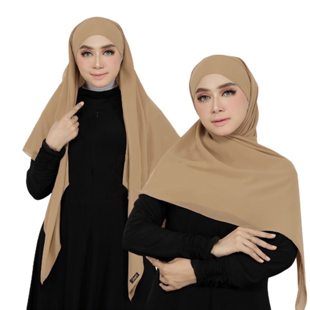 Helen_shop86 Hijab Segi Empat Instan Malaysia Segi Tiga Malay Jilbab Instan Ceruty babydoll  2 Layer Kerudung Instant Tali