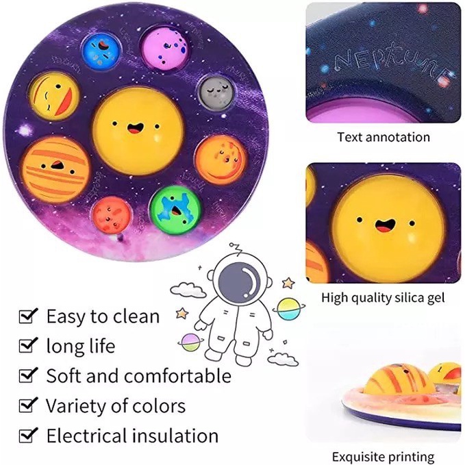 Simple Dimple Moon Planet Galaxy Fidget Toy Pop It Squishy Mainan Anak Viral Simpel Dimpel Tata Surya Sultan Kids Toys