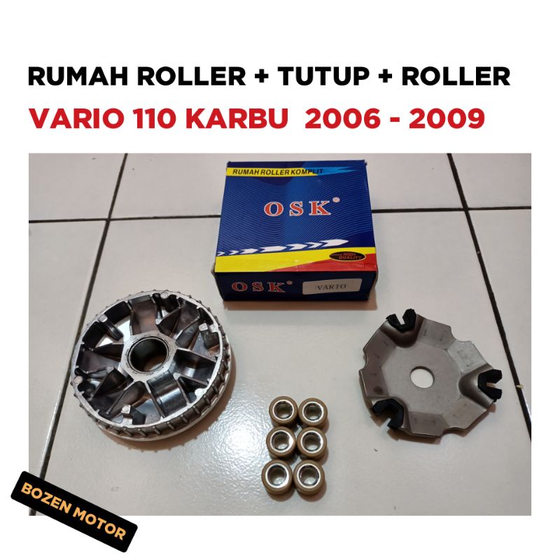 Rumah Roller + Tutup + Loler Vario 110 Karbu Lama 2006 2007 2008 2009 / 1 Set / Pully Loler Pulley