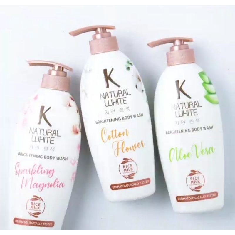 Jual K Natural White Body Wash Bottle Pump 500ml Shopee Indonesia