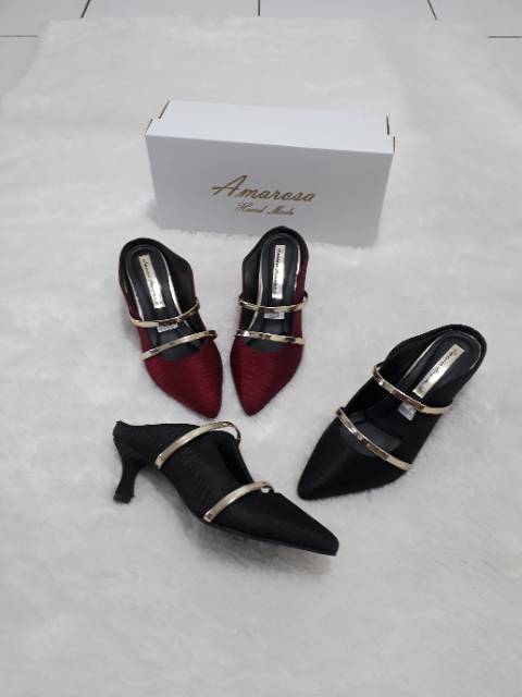 Sepatu / Heels Stripe gold bracelet women shoes - WS.01