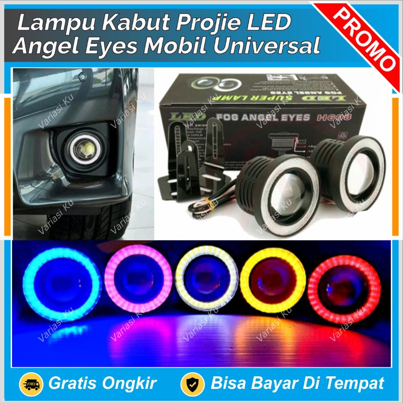 FOGLAMP PROJIE ANGEL EYES MOBIL LED 89 MM 3,5 INCH AVANZA XENIA VIOS RUSH TERIOS INNOVA AGYA SIGRA C