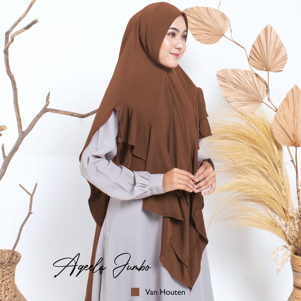 Jilbab Khimar Jumbo Hijab Syari Kerudung Instan Aqeela-VAN HOUTEN