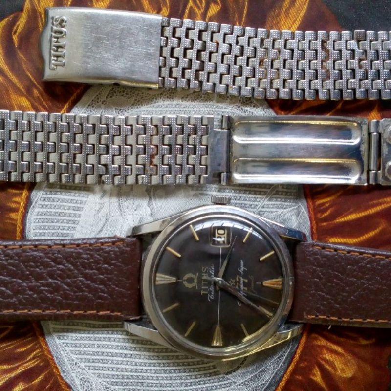 Jam tangan Titus titomatic jet power super 77 jewel jam vintage jam bekas jam kuno.