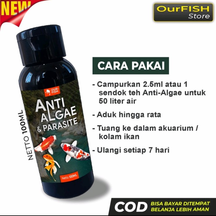 OURFISH Anti Algae and Parastie - Alga Remover Kolam dan Aquarium 100ML