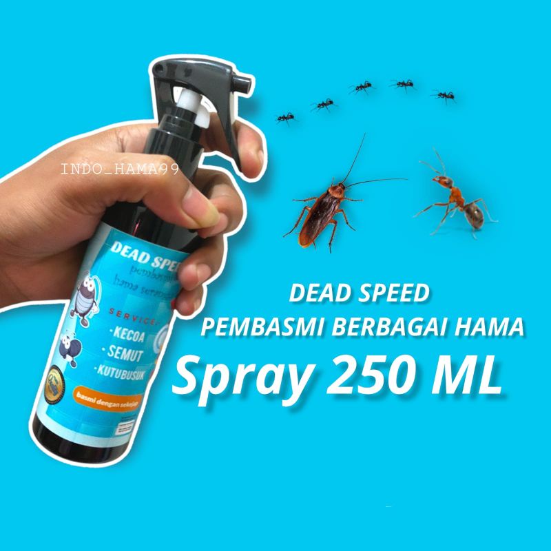 DEAD SPEED 1× semprot pembasmi kecoa,semut dan kutu kasur kemasan 250ml ampuh dan efektif biru