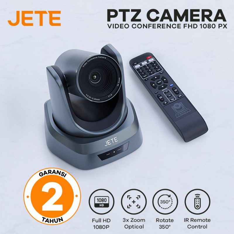 Webcam Video Conference JETE PTZ 3x Zoom - Garansi 2 Tahun Rusak Tukar Baru