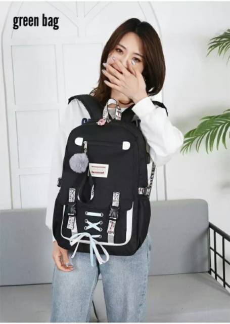 Tas Bckpack stylish PITAKADO-GESPERDUA K-POP Free Pompom