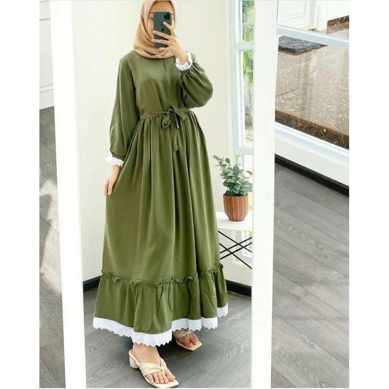 GAMIS SOYAN RENDA REMPEL DAILY BUSUI WANITA DRESS   MOSCREPE