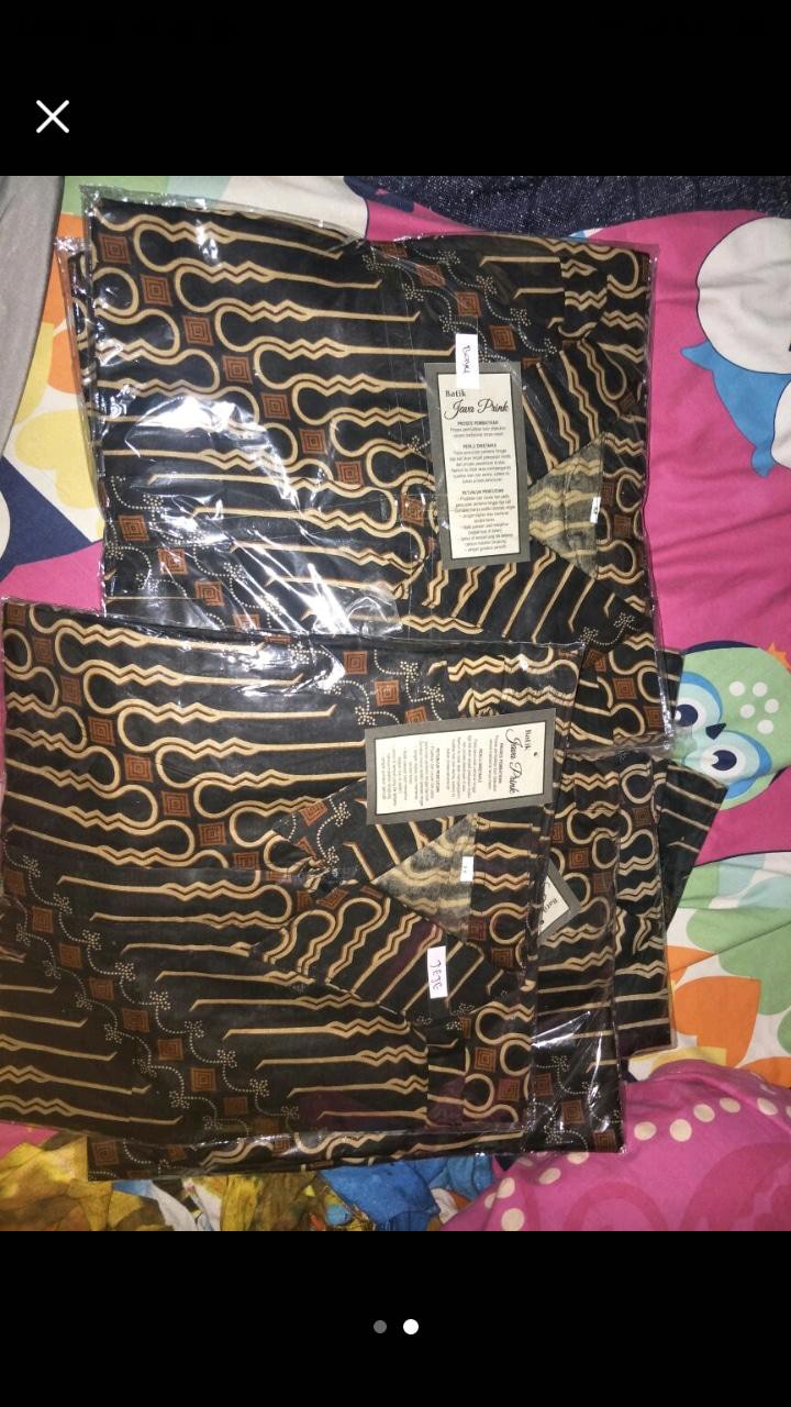 Kemeja Batik Pria Lengan Panjang Size M L Xl Xxl Bswart Batik Hrb026 Kenongo Hem Panjang Padi