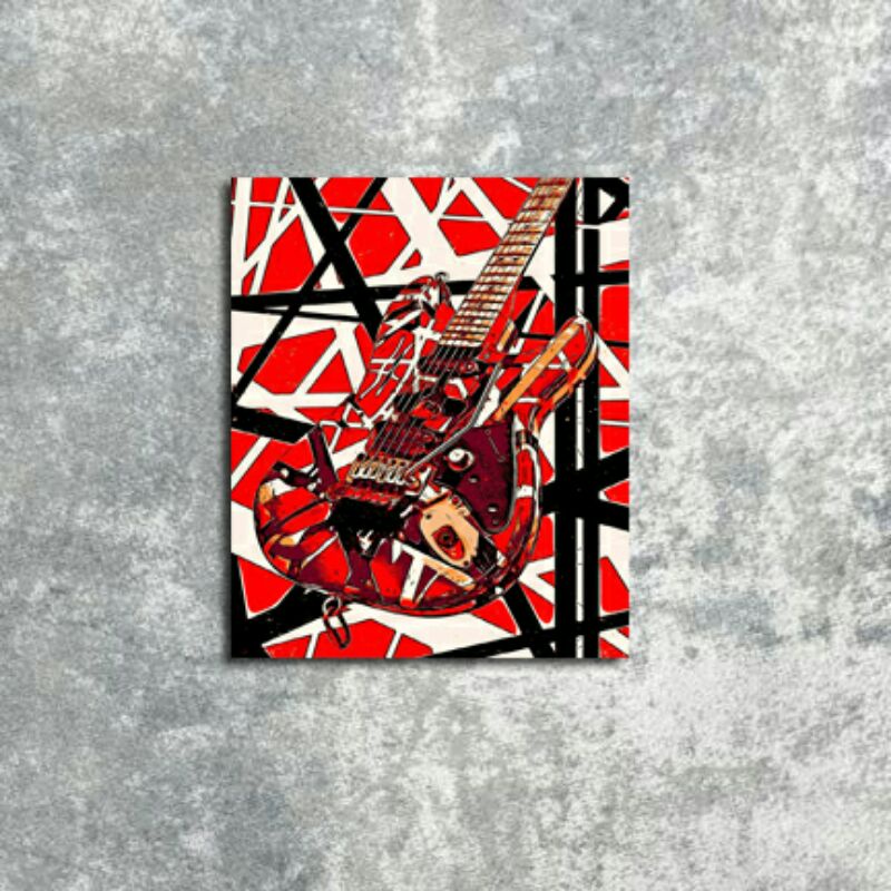 Poster Hiasan Dinding Van Halen Gitar Art