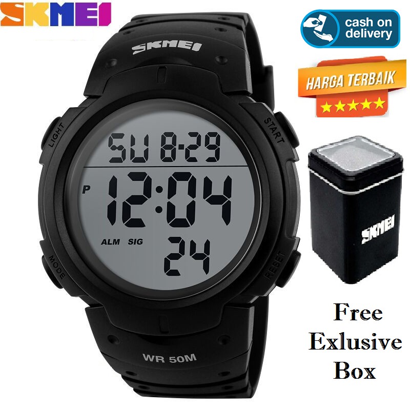 Jam Tangan Pria Digital SKMEI 1068 Water Resistant 50M 100% Original