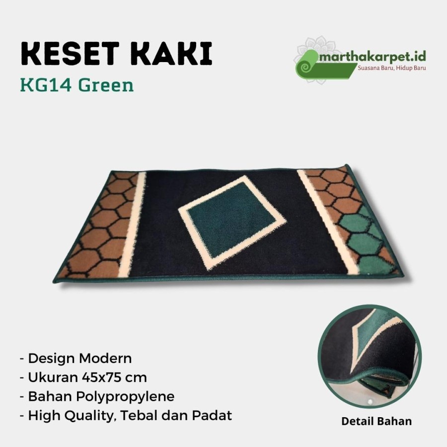 KESET KAKI 45 x 75 GREEN KESET LANTAI PERMADANI, KARAKTER, BULU-2