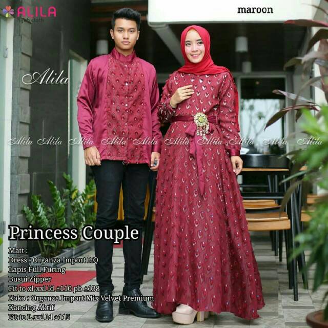 Couple Lebaran Keluarga Syari Princess Maroon