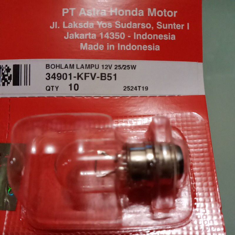 Bola Lampu Depan Motor Bebek merk Honda