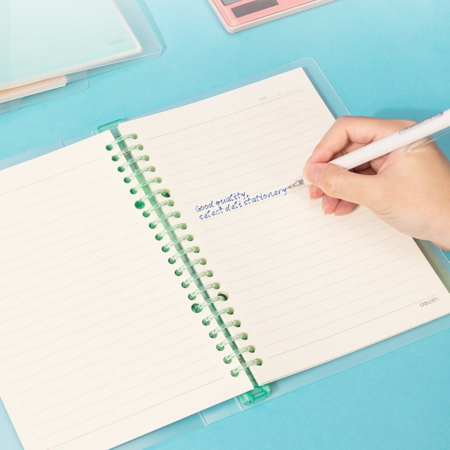 

H7Y Deli Binder Note Buku Notebook Loose Leaf Binder A5/B5 60 Halaman Warna Pastel QHX560