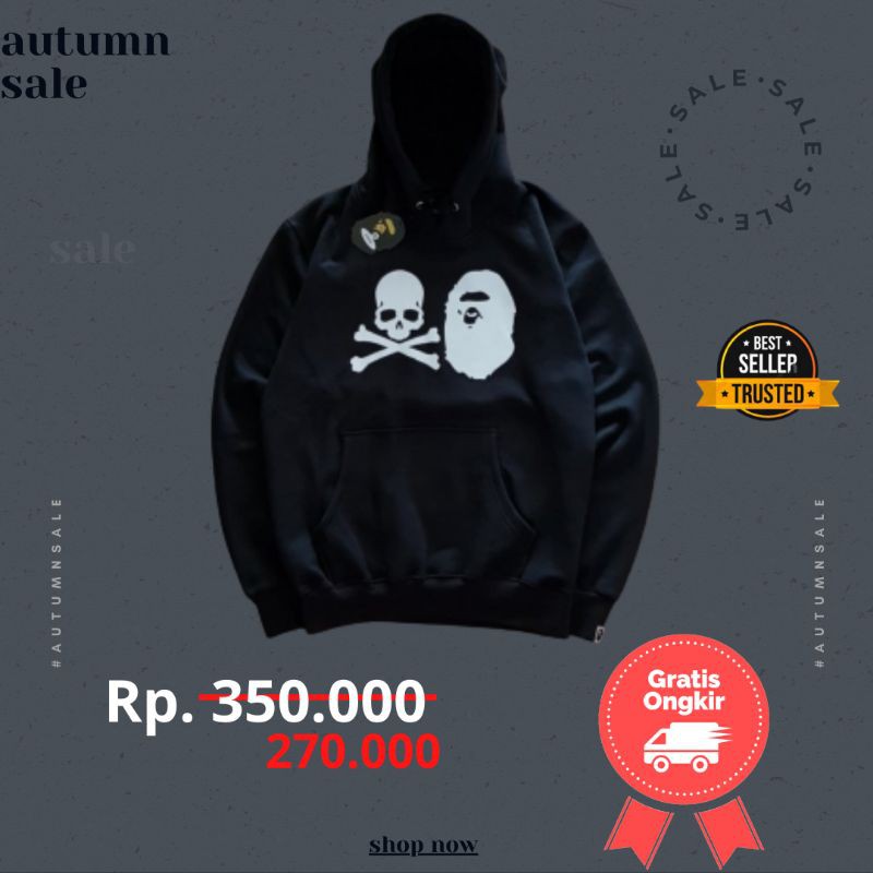 HOODIE JAKET BAPE X MASTERMIND JAPAN CAMO BLACK