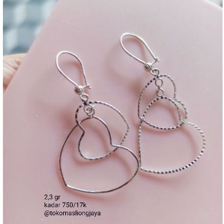 Anting Jepit wanita Emas Putih kadar 750