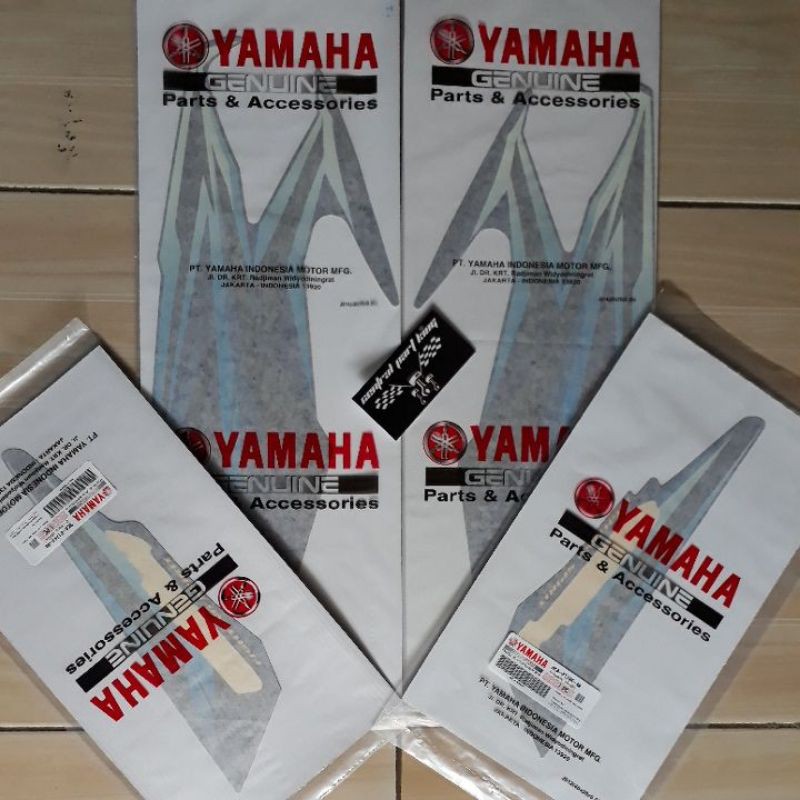 STRIPING STICKER TANGKI DAN STIKER BOX AKI FULL SET KIRI DAN KANAN RX KING 2005 BIRU ASLI ORIGINAL Y