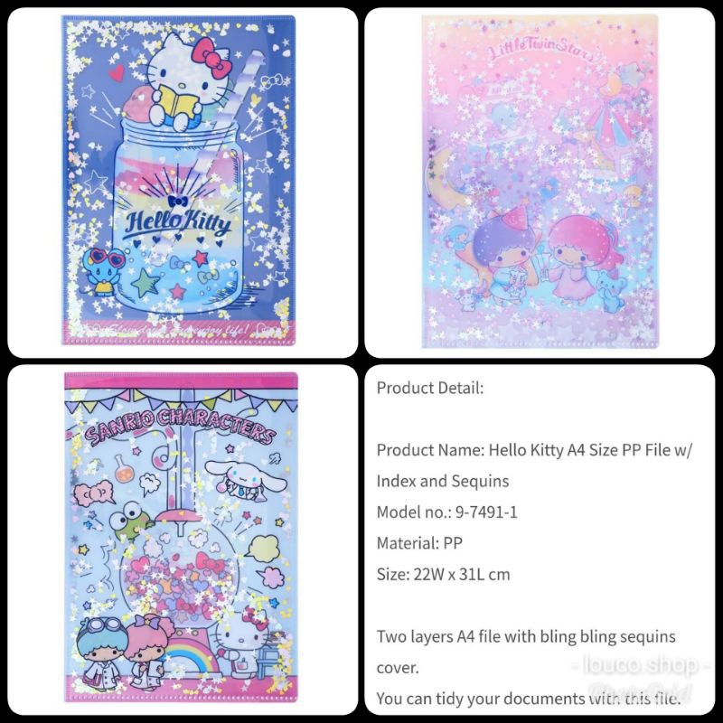 

Map Folder File A4 Glitter Sanrio Karakter My Melody & All Characters
