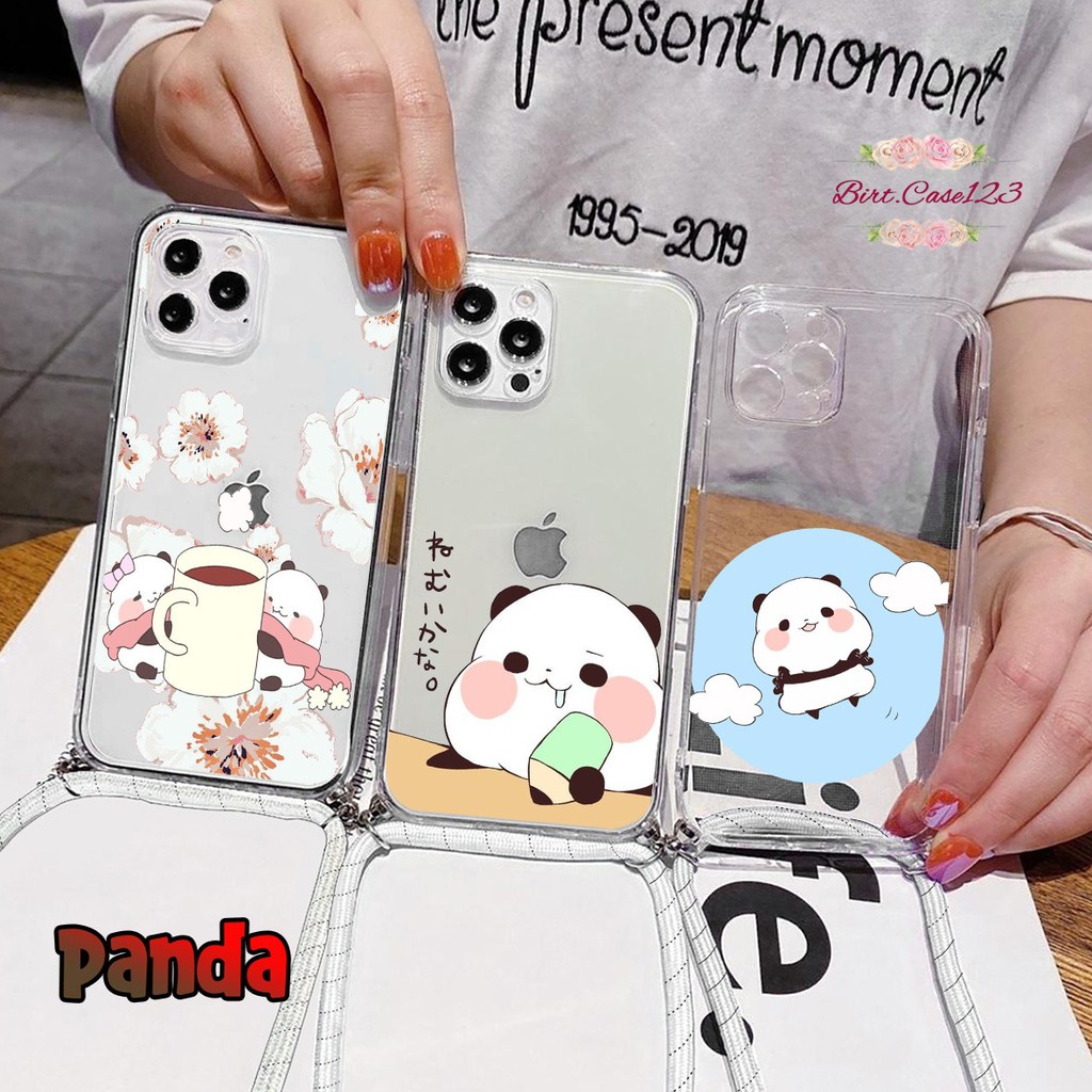 Softcase Slingcase Lanyard Bening PANDA Xiaomi Redmi Note 5a 6 7 8 9 10x Poco X3 M3 Pro BC4203
