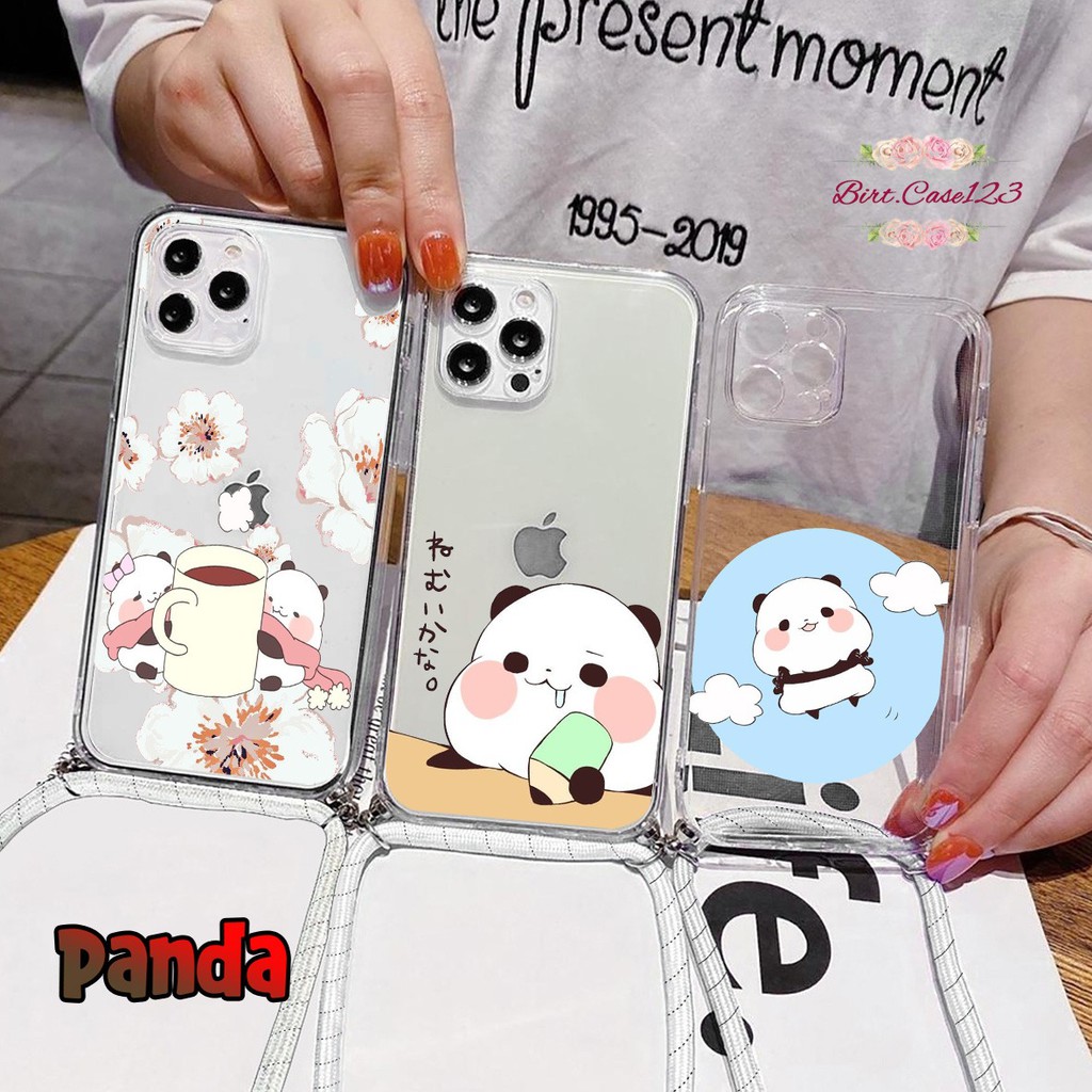 Softcase Slingcase Lanyard Bening PANDA Vivo Y12 Y15 Y17 Y11 Y19 U3 Y5S Y20 Y20s Y12s BC4197