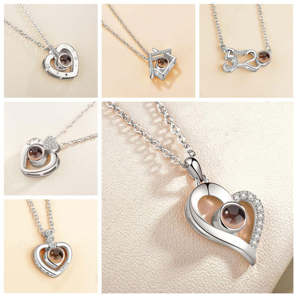 Hadiah Kalung Proyeksi LILY Bijoux Hari Valentine Kekinian Liontin Kristal Romantis I love You