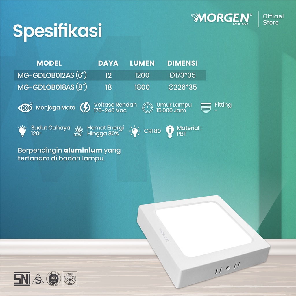 NEW MORGEN LED Downlight Grand OB Square 12 &amp; 18W 6500K/3000K