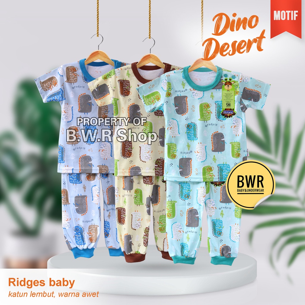 CPR Setelan RIDGES Dino On Strips Desert / Setelan Piyama Anak Unisex Magical Setelan Baju Tidur 3rs 9rs 10rs | Bwr