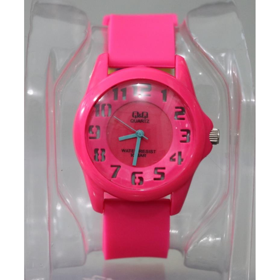 (COD) Jam Tangan Sport Remaja - QQ Tali Karet - Pink