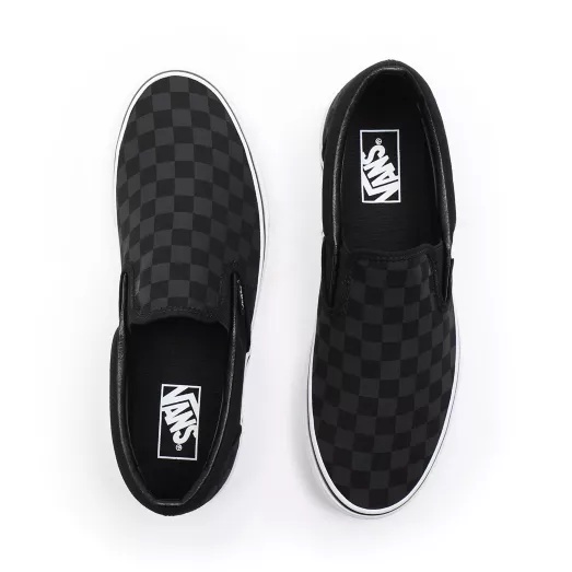 SALE DISKON! V4NS SLIP ON CHECKERBOARD BLACK/BLACK CLASSIC 100% ORIGINAL BNIB