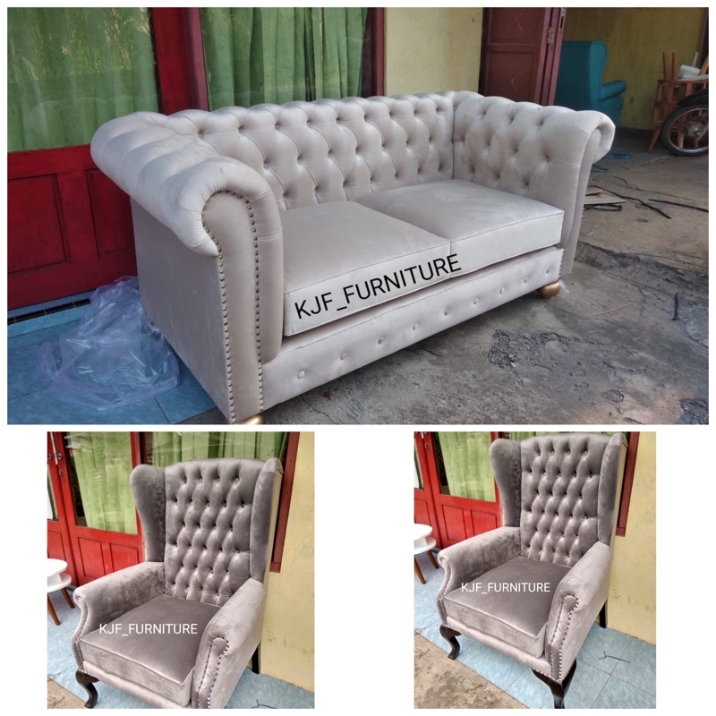 sofa Chesterfield set 211 sofa tamu mewah Chesterfield paket