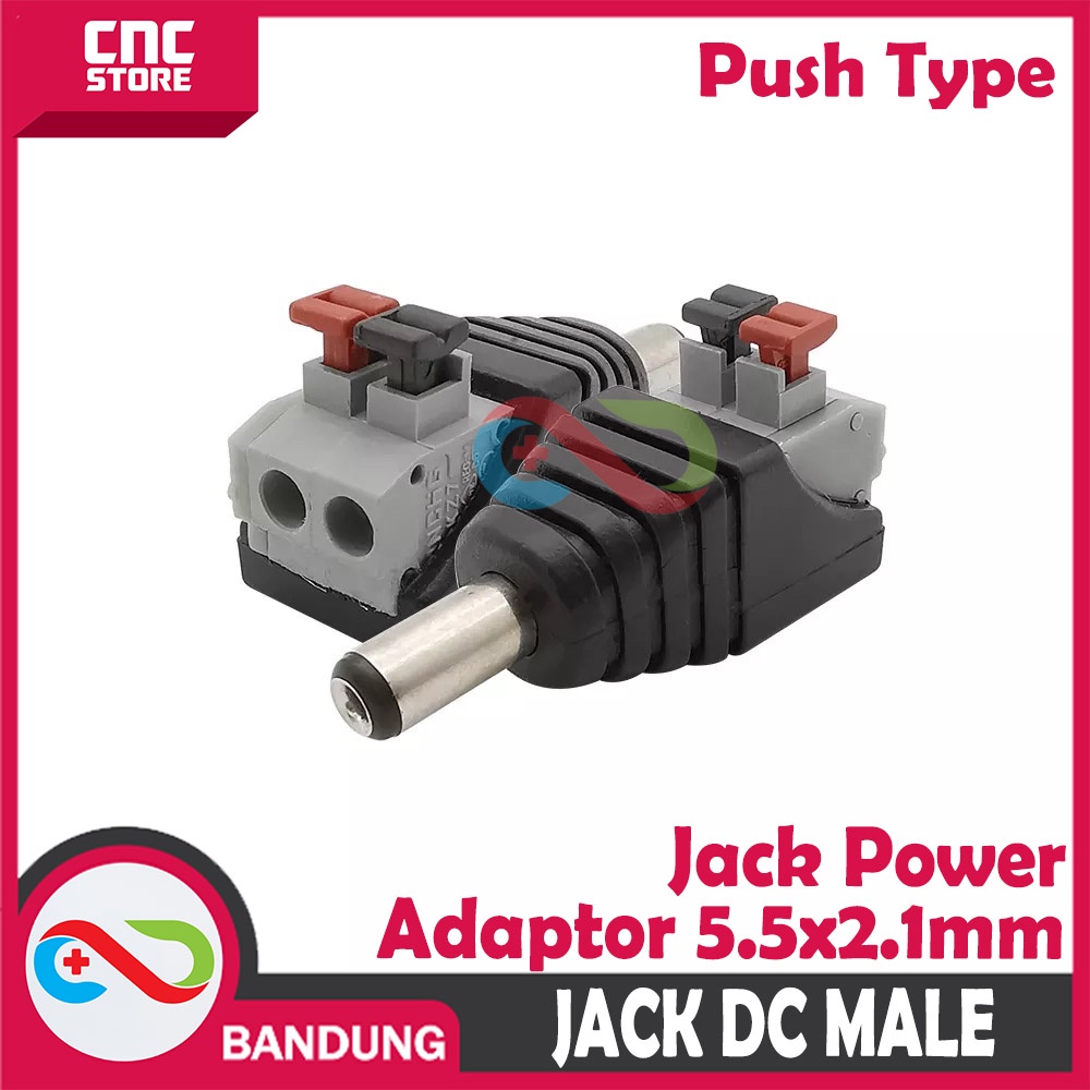 DC JACK MALE POWER ADAPTER 5.5X2.1MM PUSH TYPE