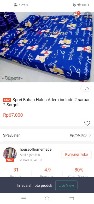 Sprei Bahan Halus Adem Include 2 Sarban 2 Sargul