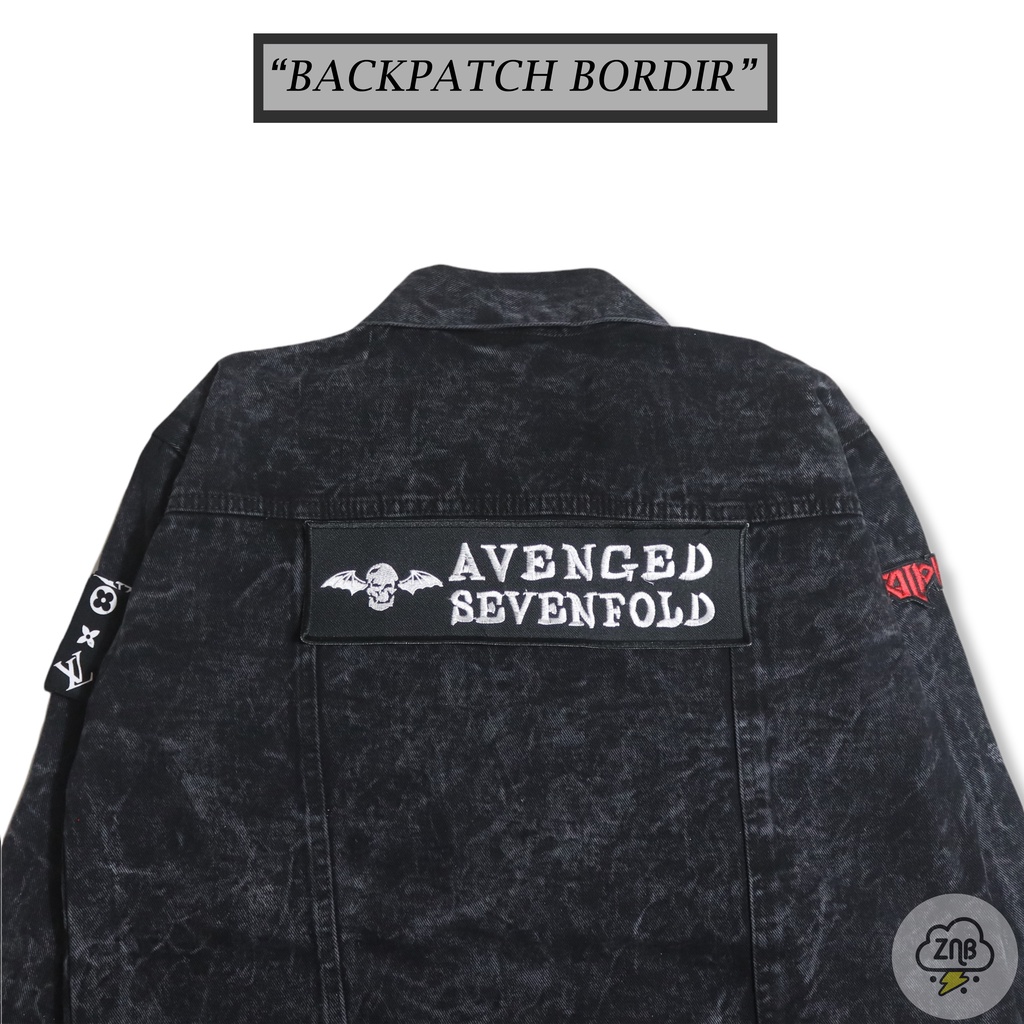 AVENGED SEVENFOLD TEMPELAN BORDIR PATCH BORDIR BACKPATCH TULISAN ZINBONS DENIM