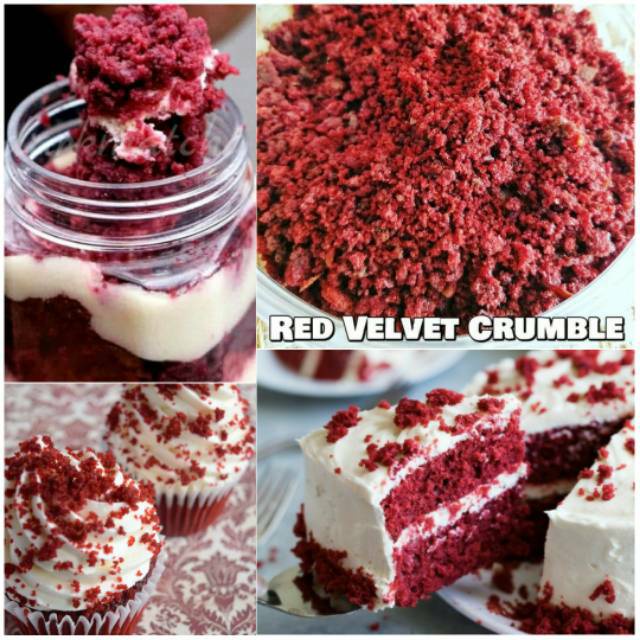 Redvelvet biskuit crumb topping 250gr