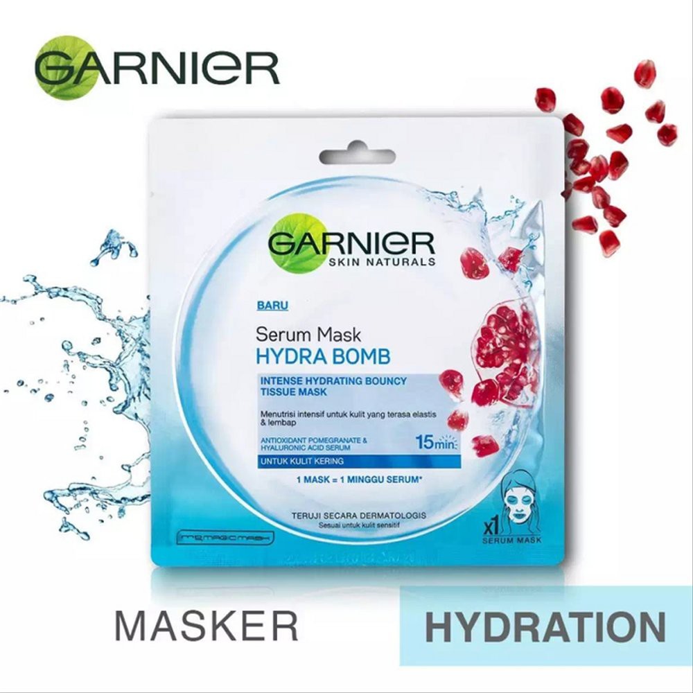 GARNIER SERUM TISSUE MASK HYDRA BOMB POMEGRANATE