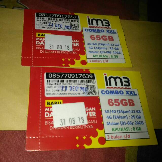 Perdana indosat 65gb 4G