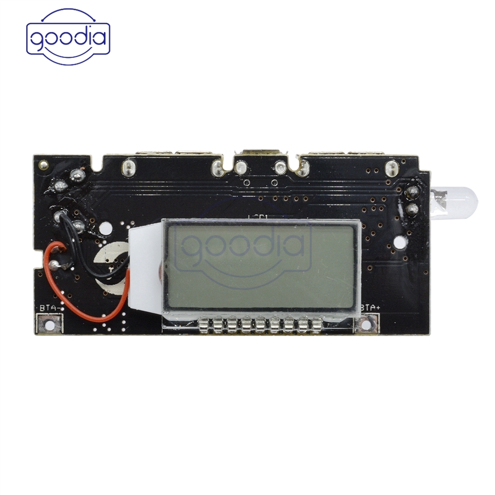 Power Bank Charger Baterai 18650 Dual Usb 5v 1a 2.1a Pcb Lcd Display Diy