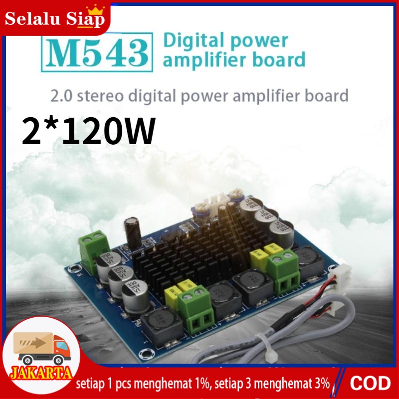 M543 Kit Power Amplifier Class D TPA3116D2 2x120W Stereo Subwoofer  XH-M543