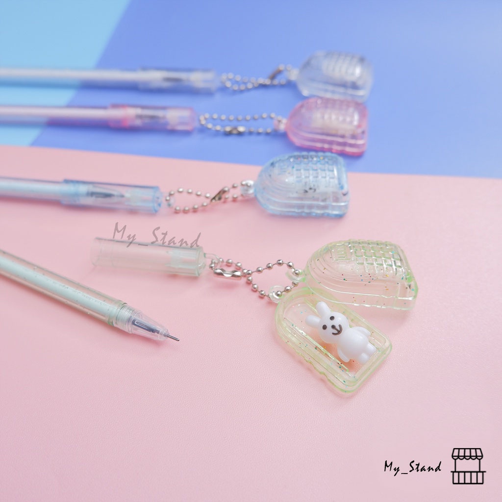 

Satuan 1 & 4 pcs Pena Gantungan Ransel Kelinci Pen Bolpen Pulpen Gel Bolpoin Gelpen Karakter rabit rabbit Tas Kaca