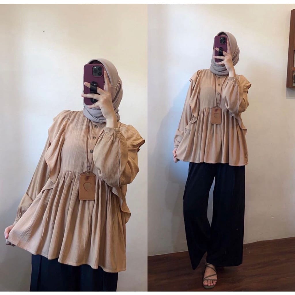 Tania Blouse Crinkle  Atasan Wanita - Blouse Wanita