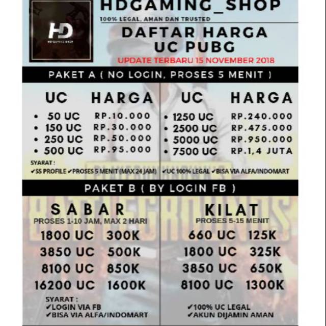 Top Up Pubg Legal 100 Via Codashop Termurah Shopee Indonesia - 