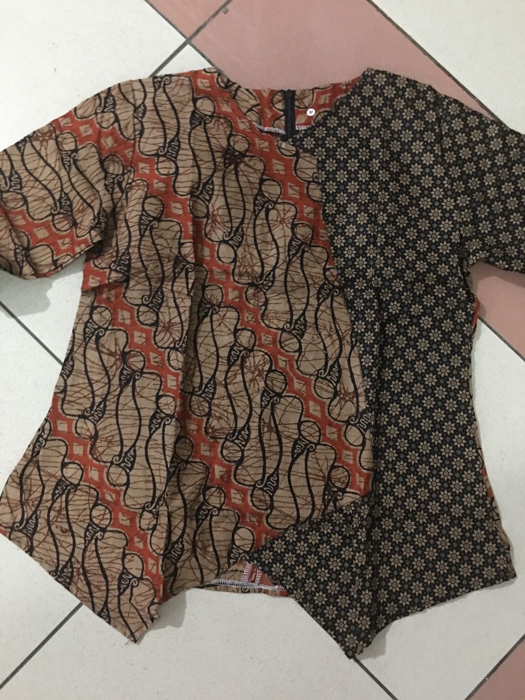Tey-17 Batik Wanita Asj Sa Hrb026 Kenongo Kemeja Tosca Pendek