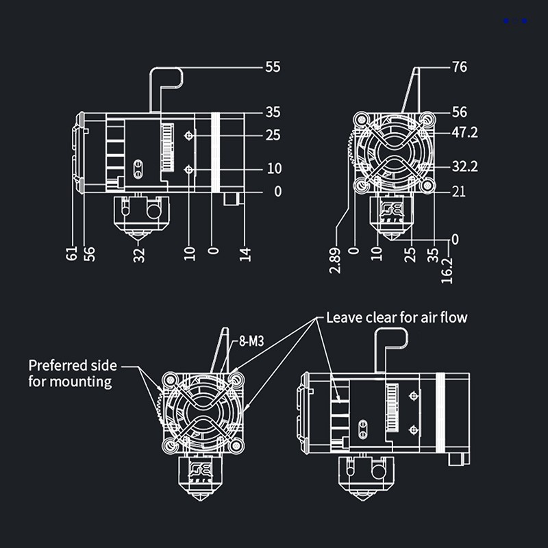 Biqu BigTreeTech H2 V2 Direct Hotend Upgrade for Creality Ender CR-10S