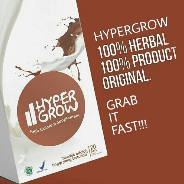 

HYPERGROW Original - Peninggi Badan HYPER GROW - Susu Kalsium Herbal Alami [ FREE SKIPPING ]