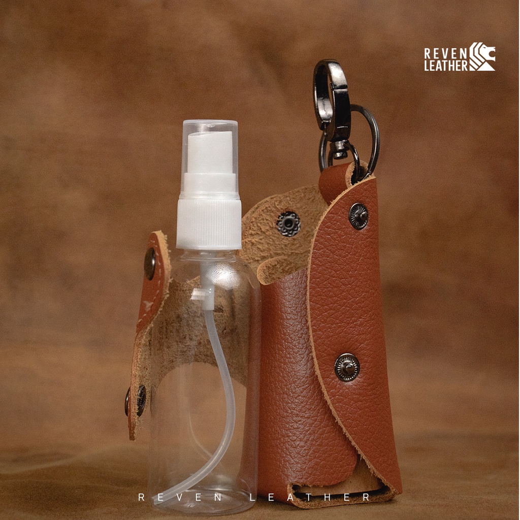 Hand Sanitizer Holder / Tempat Hand Sanitizer / Handsanitizer Gantung Spray 75ml 50ml Kulit Asli