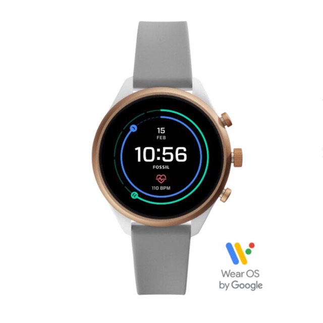 Fossil sport smartwatch gray grey silicone FTW6025
