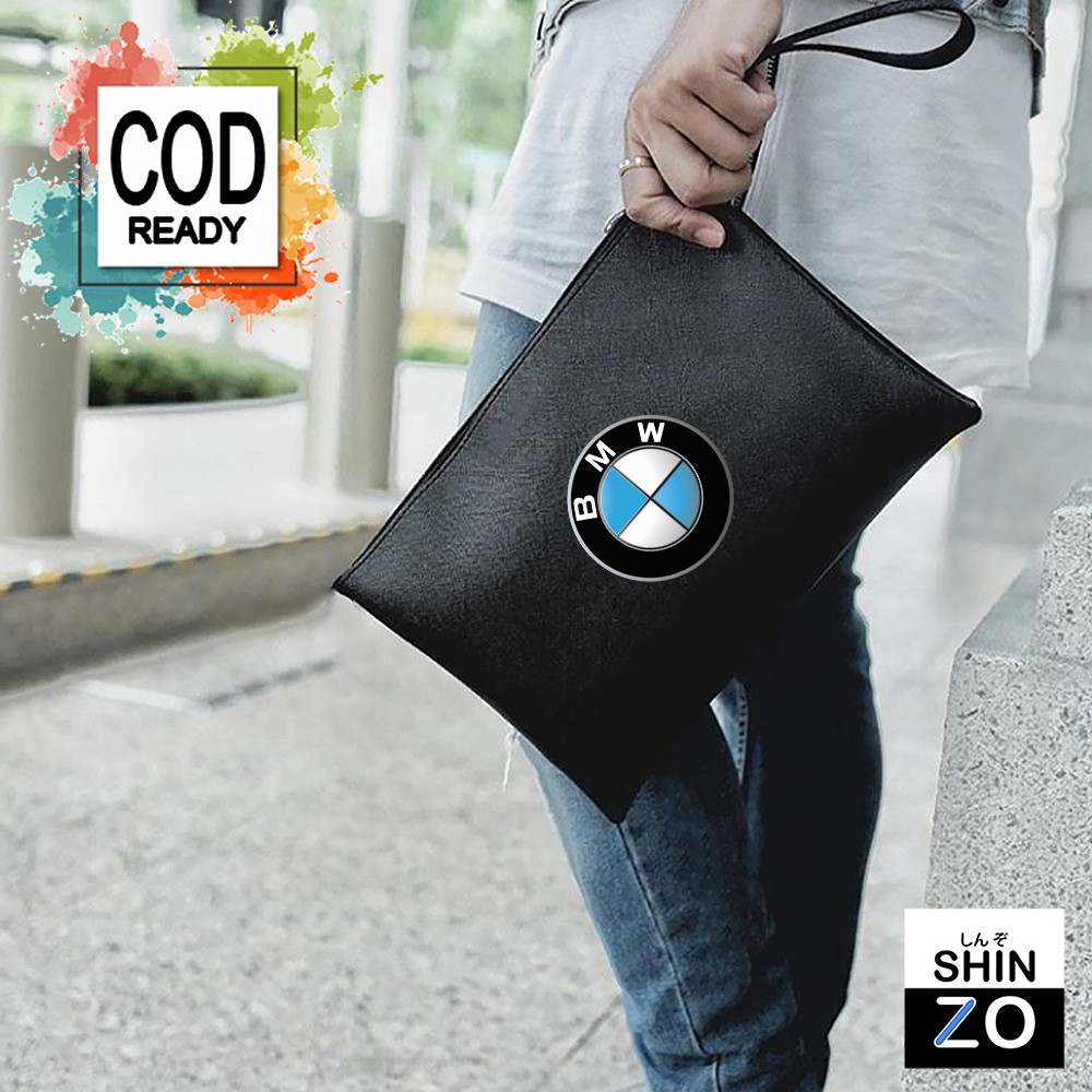 Kaosku - Tas Tangan Pria - Dompet Kulit Clutch Pria Premium Logo BMW Audi Lamborghini Ferrari CL124